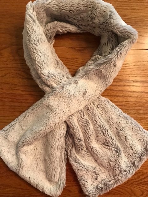 Gray to Ivory Frost Tip Minky Pass-Through Scarf picture