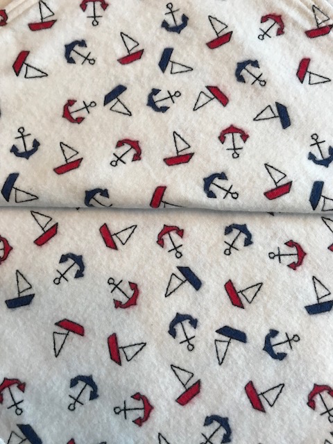 Sailboats and Anchors Flannel Receiving Blanket - approx. 40x40 picture