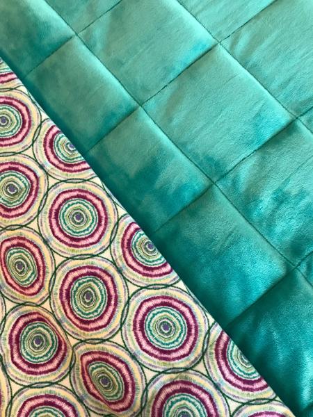 Teal Cuddle Minky / Luxe Flannel Cuddle Minky Weighted Blanket, (42x70 inches) picture