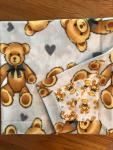 Teddy Bear Toss Fleece / mini Teddy Bear Toss Flannel Blanket (approx. 40x40 inches)