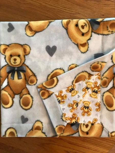 Teddy Bear Toss Fleece / mini Teddy Bear Toss Flannel Blanket (approx. 40x40 inches) picture