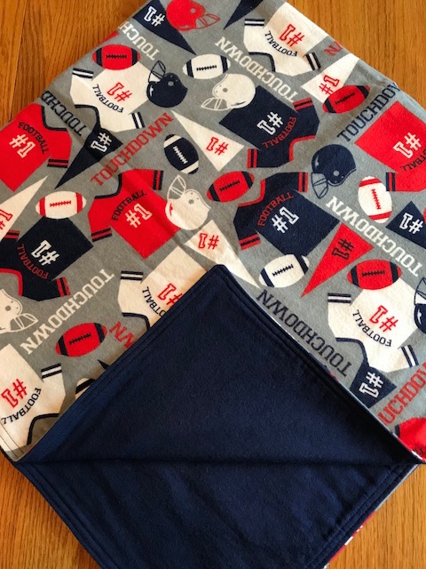 Football Flannel Receiving Blankets - approx. 40x40