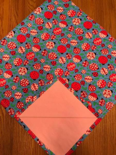 Lady Bug / Pink Flannel Receiving Blankets - approx. 40x40