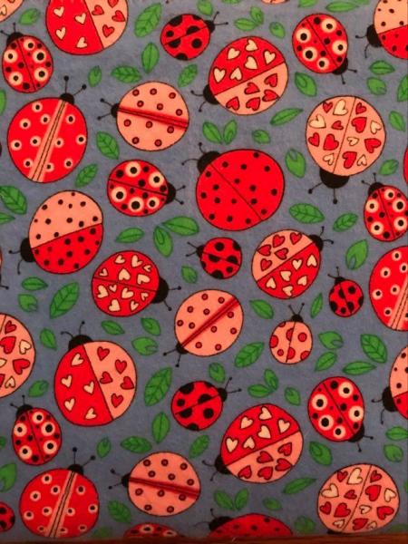 Lady Bug / Pink Flannel Receiving Blankets - approx. 40x40 picture