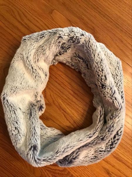 Navy to Ivory Cuddle Tip Minky Infinity Scarf