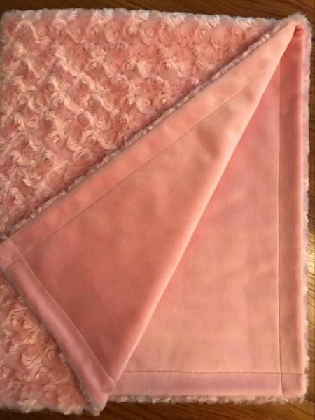 Cameo Pink Swirl Minky / Cameo Pink Cuddle Minky Blanket