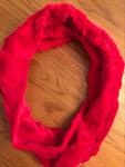 Christmas Red Chevron Minky Infinity Scarf