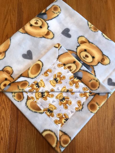 Teddy Bear Toss Fleece / mini Teddy Bear Toss Flannel Blanket (approx. 40x40 inches) picture