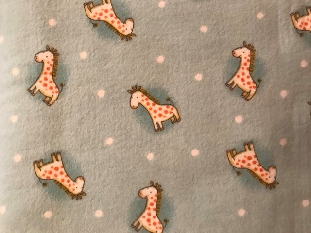 Giraffes on Aqua Flannel Receiving Blankets - approx. 40x40 picture