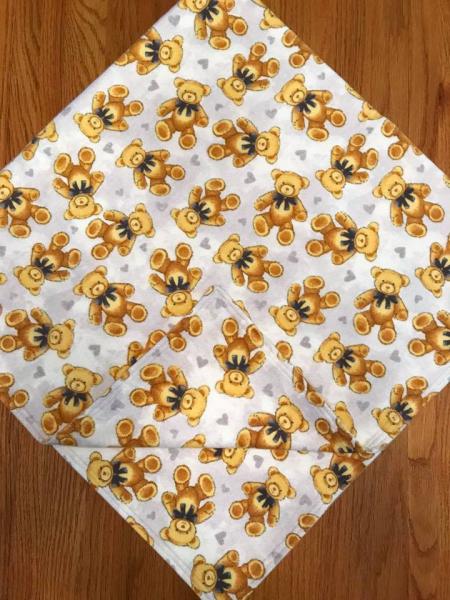 Teddy Bear Flannel Receiving Blanket - approx. 40x40 picture