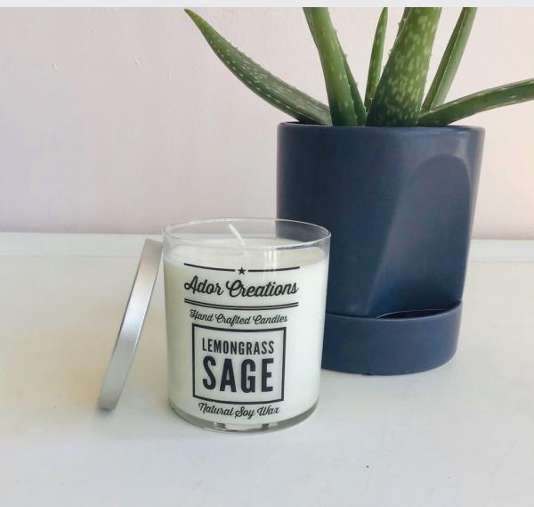 Lemongrass Sage Soy Candle 8 oz
