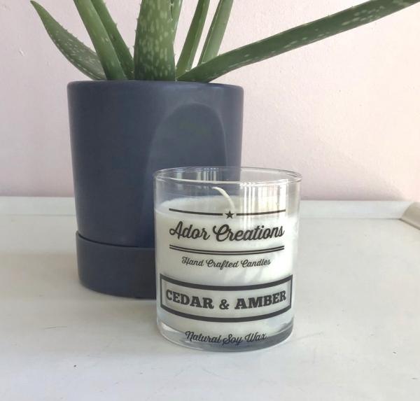 Cedar and Amber Soy Candle 8 oz