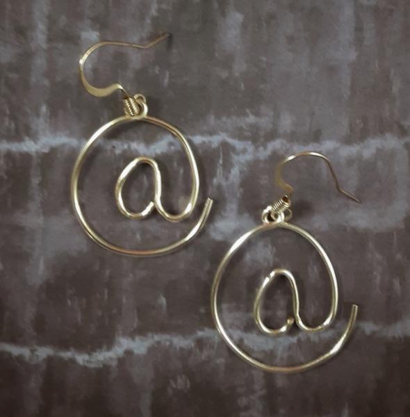 "At Symbol" Wire Earrings