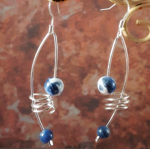 Curve and Curl Dangle Wire Earrings picture