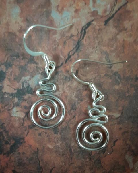Squiggle & Circle Wire Earrings