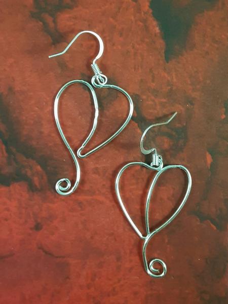 Curled Heart Wire Earrings