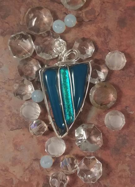 Fused Glass Wire Wrapped Pendant picture