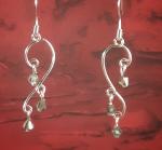 "Curves and Crystals" Wire Earrings