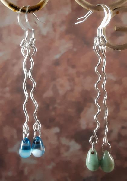 Zig Zag Dangle Wire Earrings picture