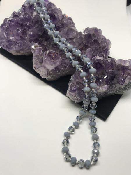 Blue Grey Crystal Mix Necklace