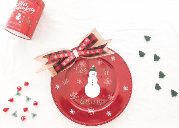 Let It Snow Charger Plate