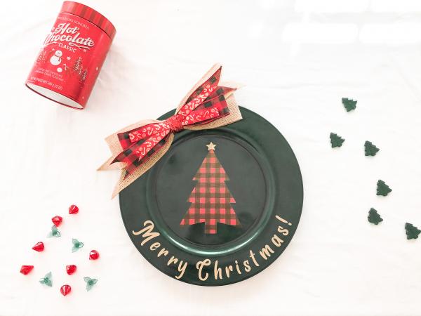 Merry Christmas Tree Charger Plate
