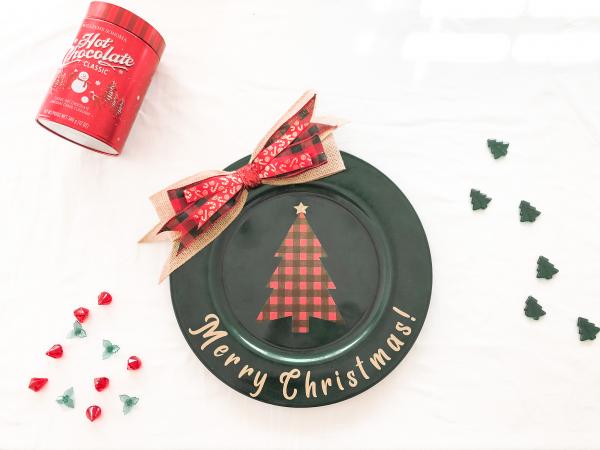 Merry Christmas Tree Charger Plate