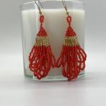 Long Red Loop Earrings