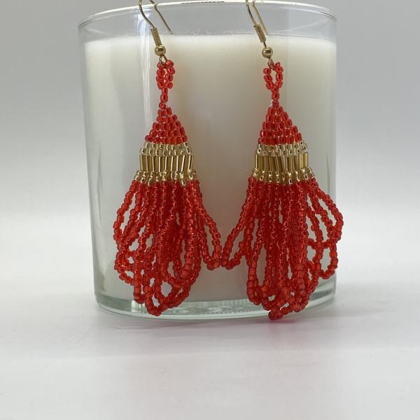 Long Red Loop Earrings picture