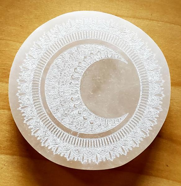 Copy of Selenite Charging Plate "Moon" 3"