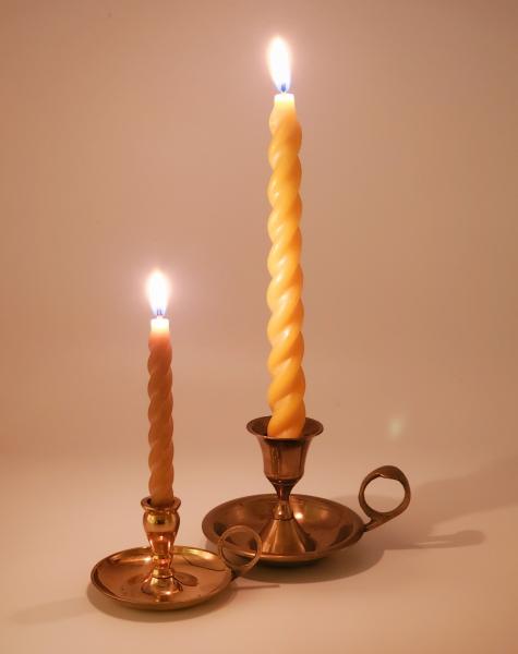 Beeswax Spiral Taper Candle set