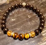 Black Tourmaline,AAA, Citrine, Tiger Eye - Men's