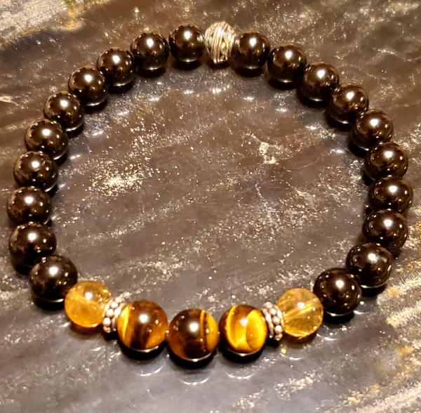 Black Tourmaline,AAA, Citrine, Tiger Eye - Men's picture