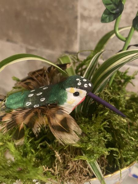 Floral Teacup with Hummingbird & Flowers picture