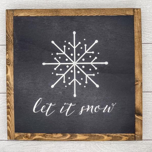 Let it Snow | 13 x 13 Wood Sign picture