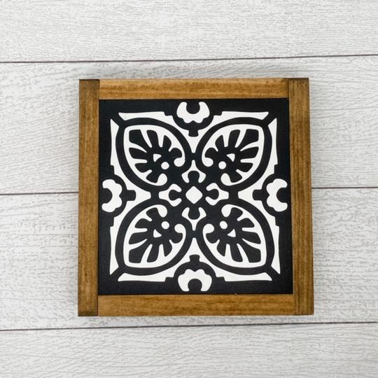 Moroccan Tile | 8x8 Wood Sign picture