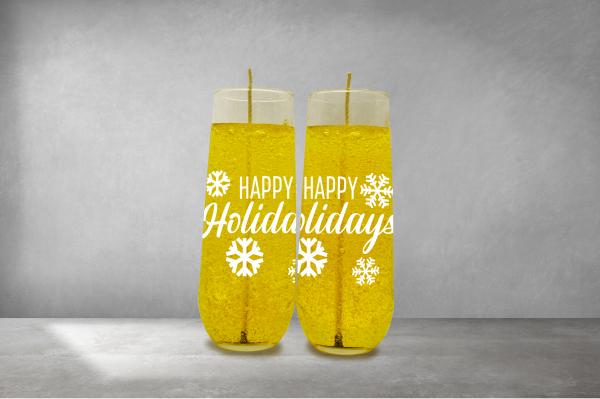 Champagne Glass Candles with Custom Decals picture