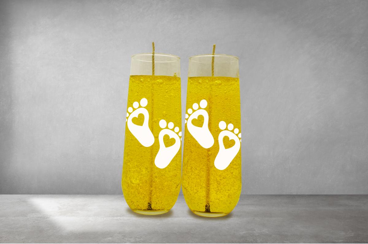 Champagne Glass Candles with Custom Decals picture