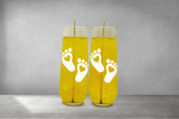 Champagne Glass Candles with Custom Decals picture