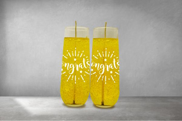 Champagne Glass Candles with Custom Decals picture