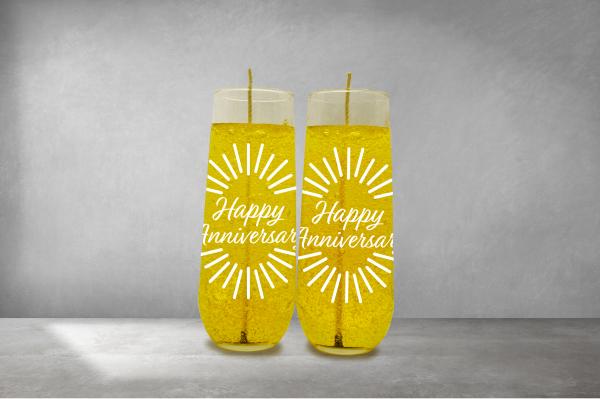 Champagne Glass Candles with Custom Decals