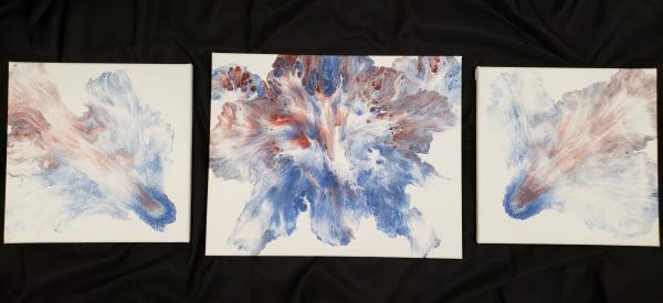 $170 2- 14"x14" & 1- 16"x20" Acrylic Painting Set picture