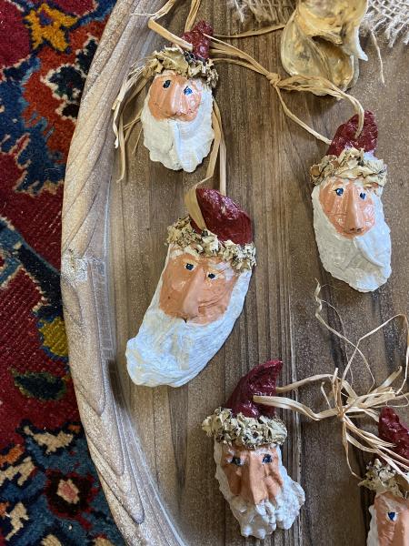 Small Oyster Shell Santa Ornament