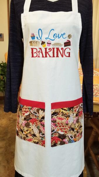 I Love BAKING Embroidered Adult Apron Great Gift! picture