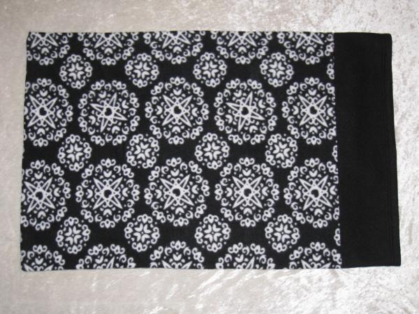 Damask Black and White Adult Size Fleece Pillowcase