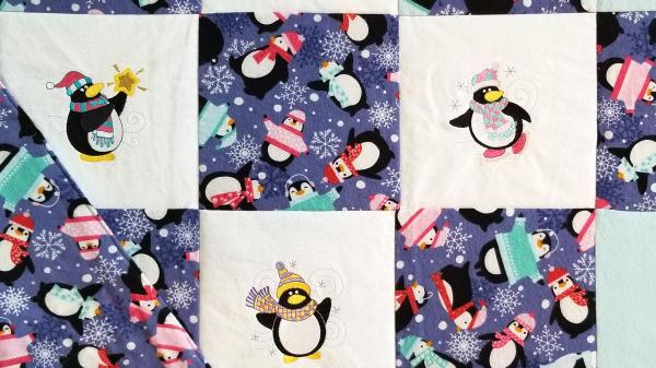 Winter Penguins Soft Flannel Blanket picture