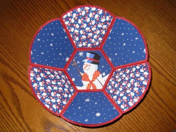 Snowman Christmas Decorative Fabric Bowls