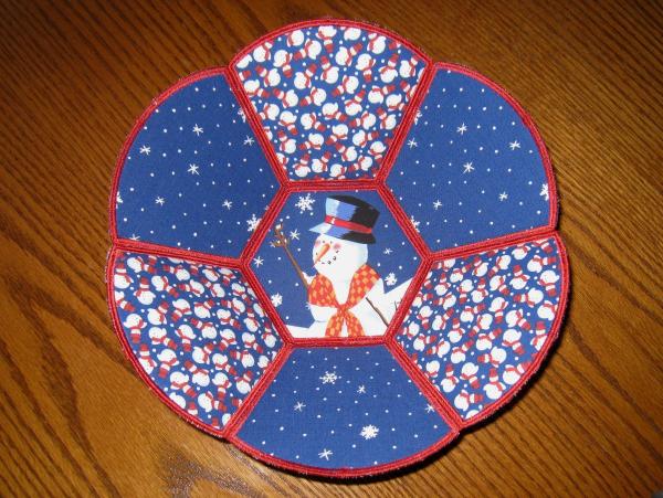 Snowman Christmas Decorative Fabric Bowls picture