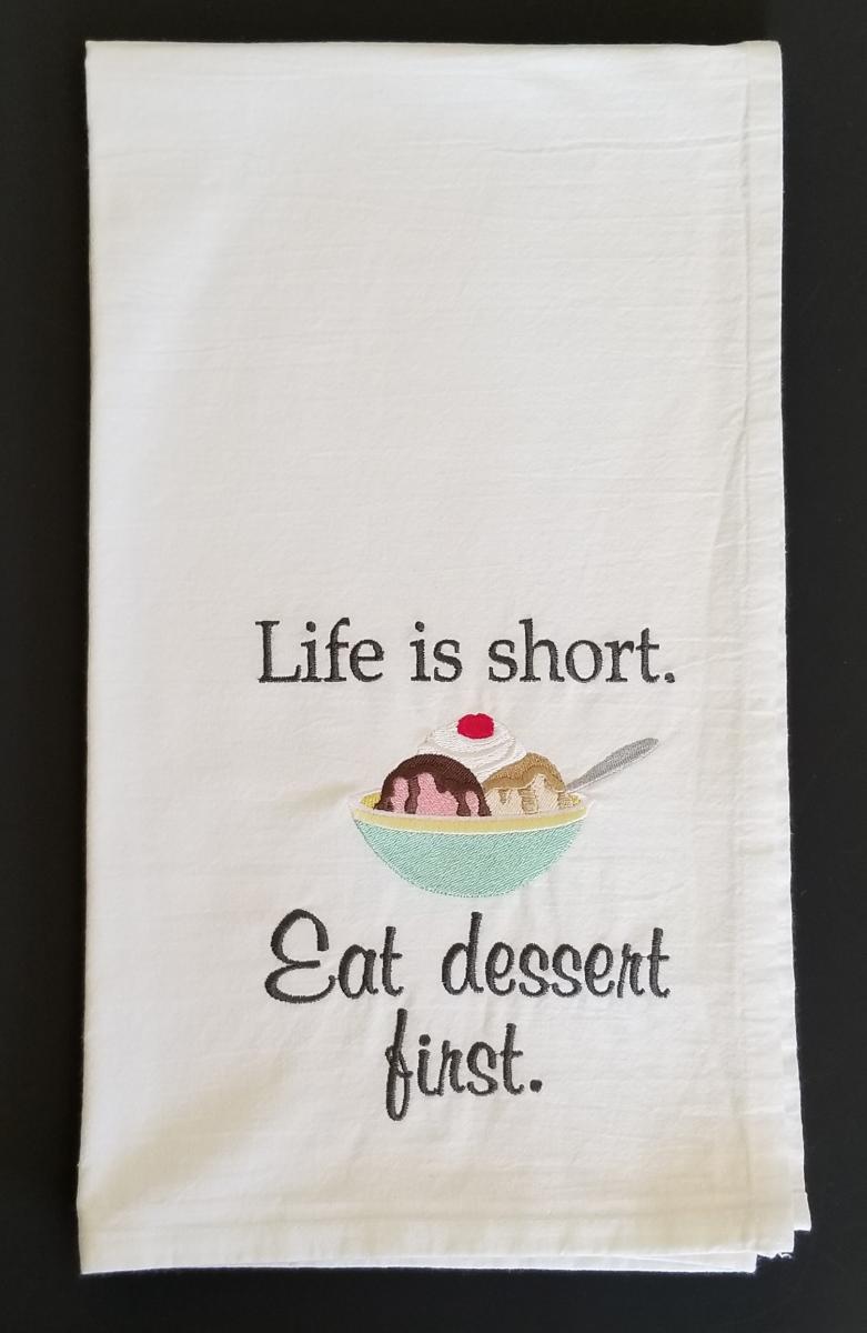 Eat Dessert First Extra Large Flour Sack Towels picture