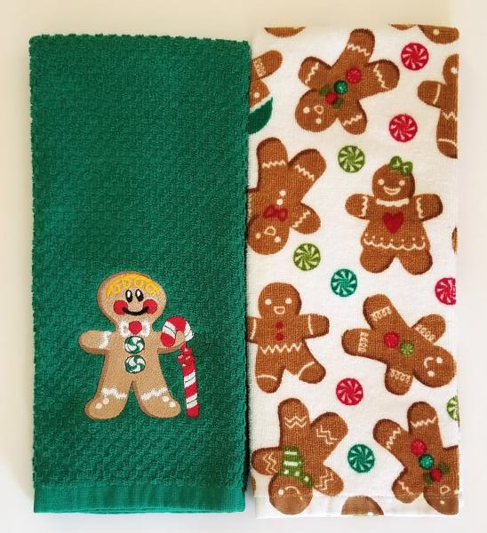 Christmas Gingerbread Man Kitchen Hand Towel Set picture